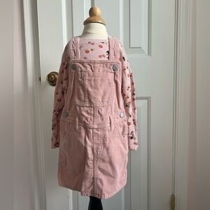 Pink Corduroy Kids Overalls dress and fairy thermal bundle